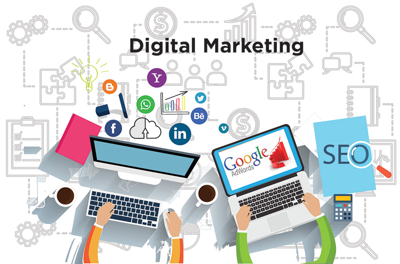Digital marketing team working